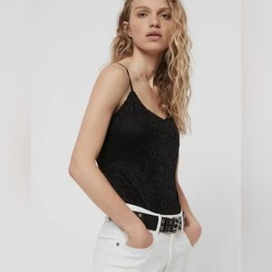 All Saints Rosalie Lace Bodysuit Black S